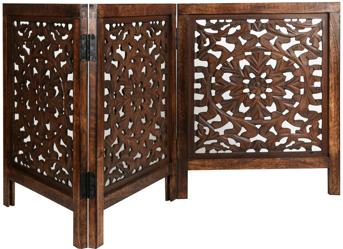 Free Standing Dog gate, Foldable Wooden Pet Gate Indoor 20W x 24H