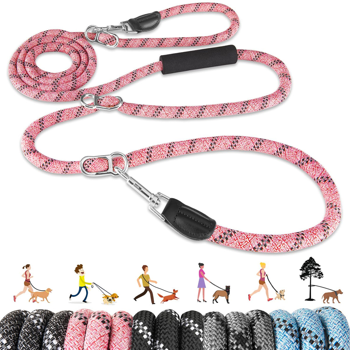 Lukovee Hands Free Dog Leash, 10FT Adjustable Waist-Lead & Shoulder Lead