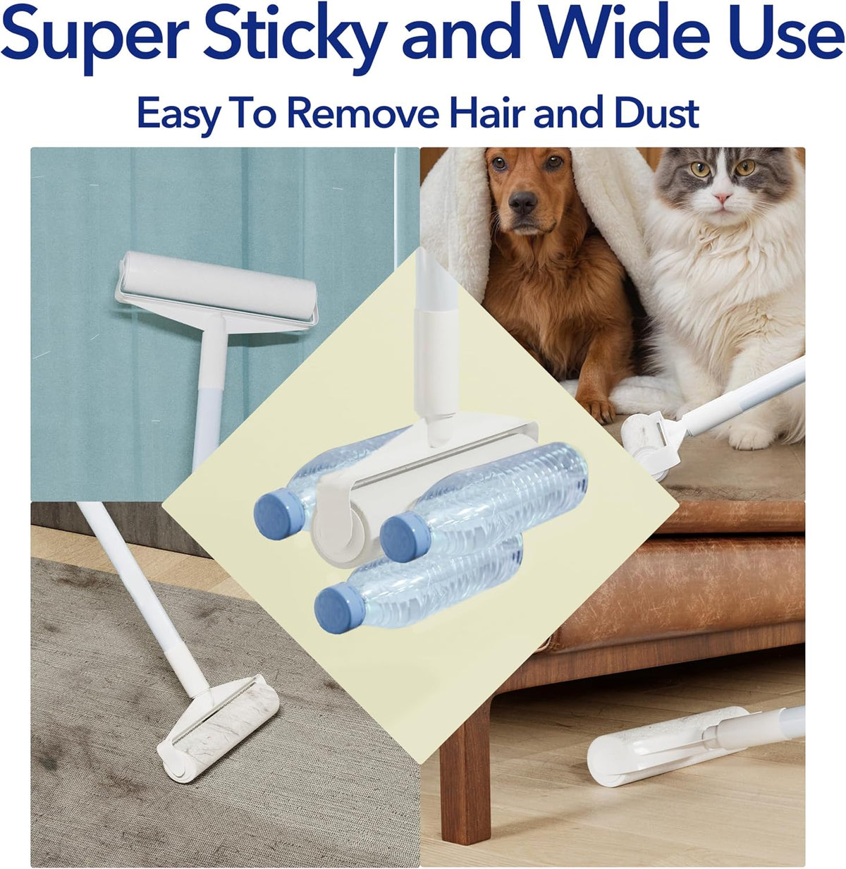 Large Lint Roller for Furniture, 9.45'' Rollers for Floor, 360 Sheets