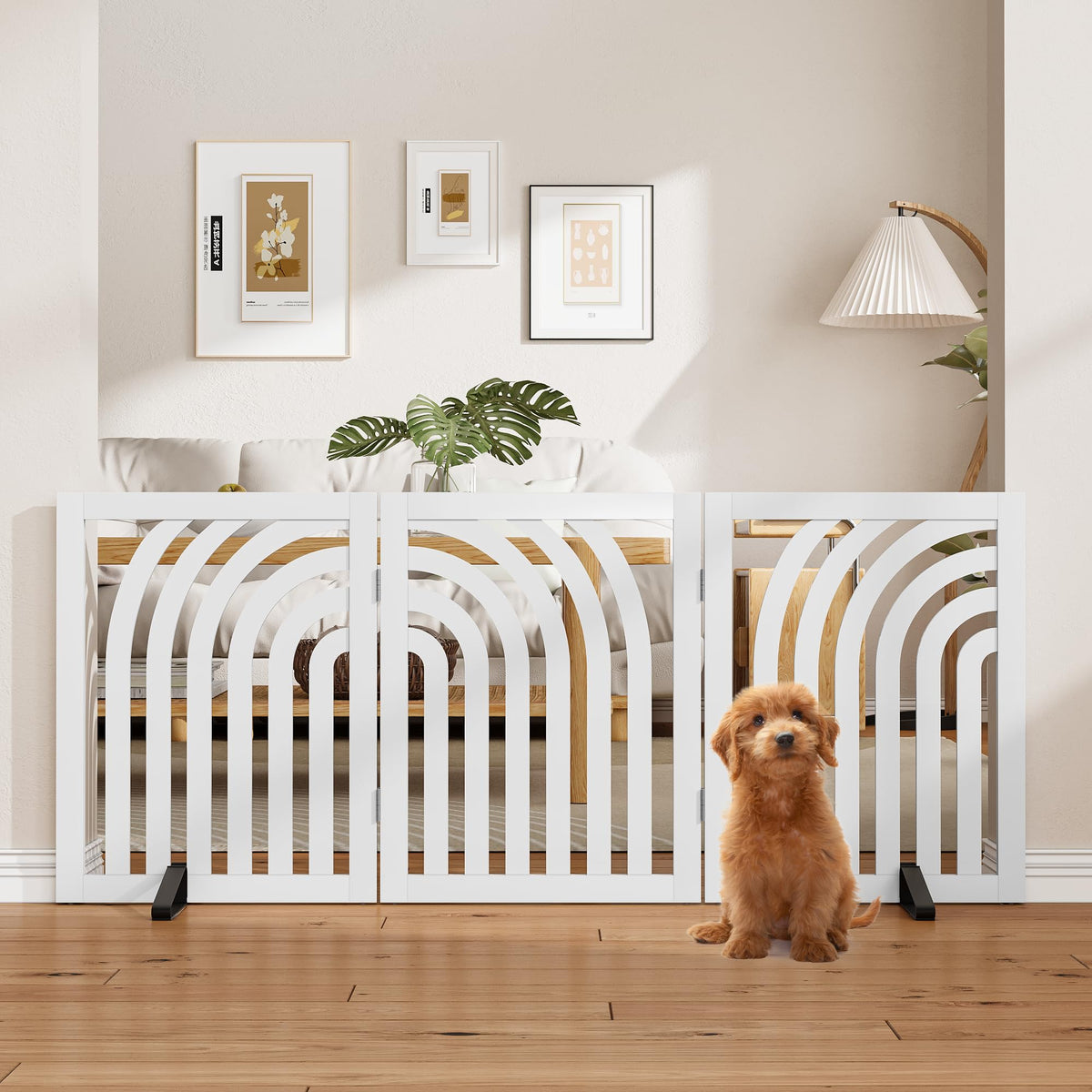 Dog Gate, Wooden Dog Gates for Doorways House and Stairs, Freestanding Pet Gate for Dogs, Puppy Fences Indoor