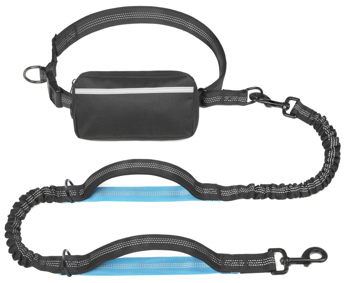 iYoShop Hands Free Dog Leash with Zipper Pouch, Large, Military Green