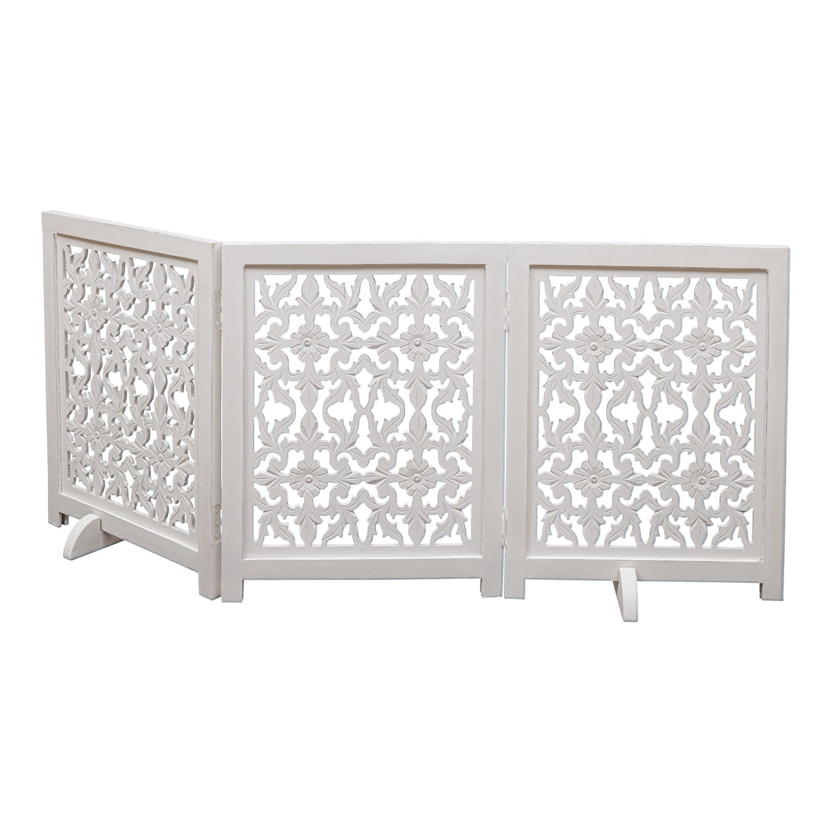 Freestanding Wood Pet Gate, 4-Panel, 56x28