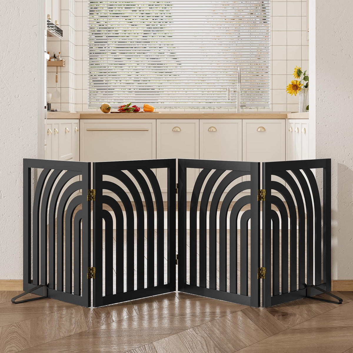 Dog Gate, Wooden Dog Gates for Doorways House and Stairs, Freestanding Pet Gate for Dogs, Puppy Fences Indoor