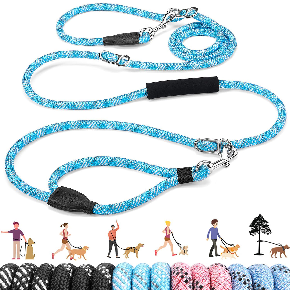 Lukovee Hands Free Dog Leash, 10FT Adjustable Waist-Lead & Shoulder Lead