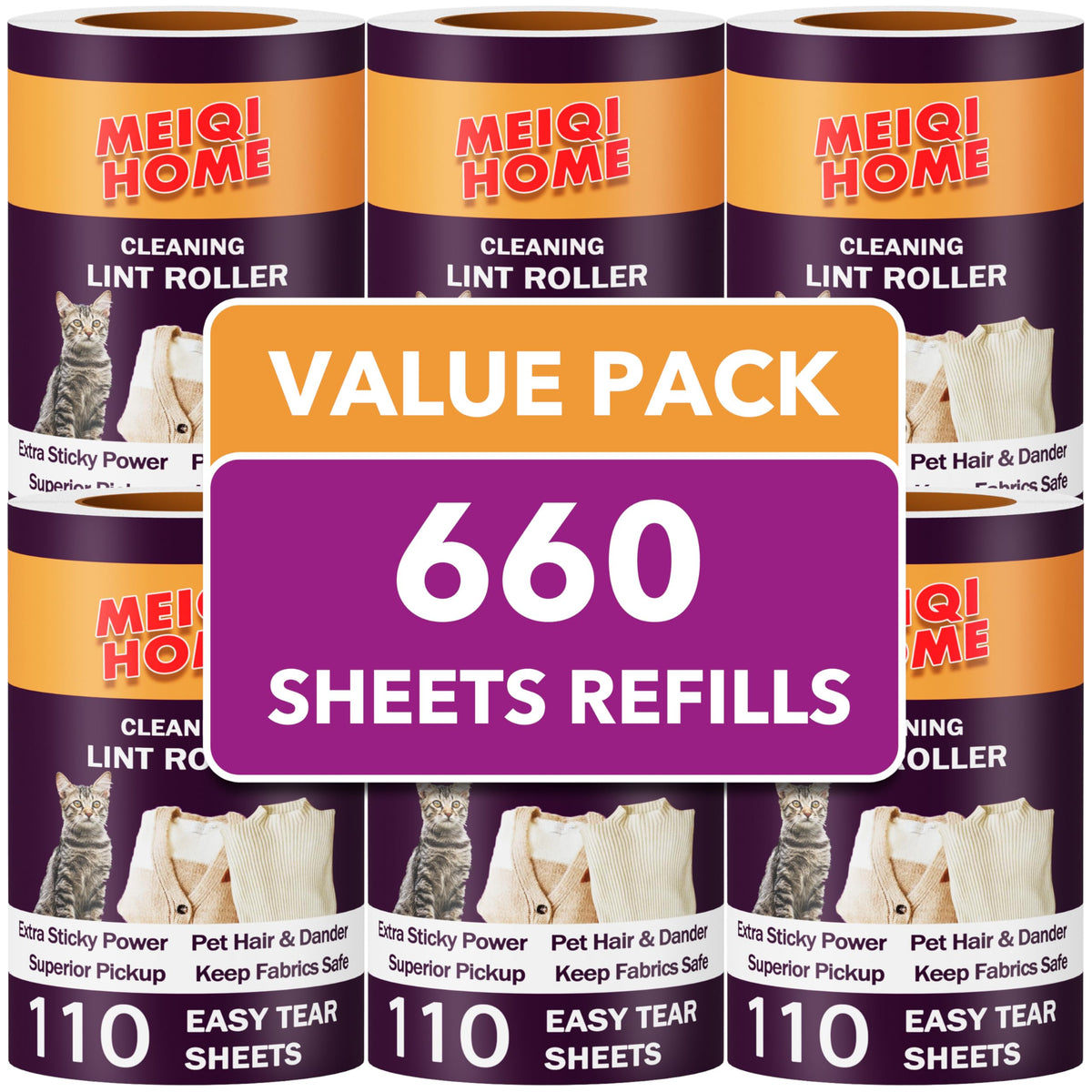 Lint Rollers for Pet Hair Extra Sticky, 555 Sheets Mega Value Set Lint Roller with 5 Upgraded Handles, 5 Rollers Portable Pet Lint Remover for Clothes, Furniture, Carpet, Dog & Cat Hair Removal