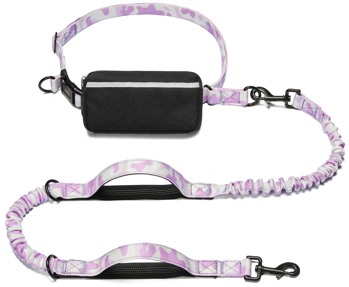 iYoShop Hands Free Dog Leash with Zipper Pouch, Large, Military Green