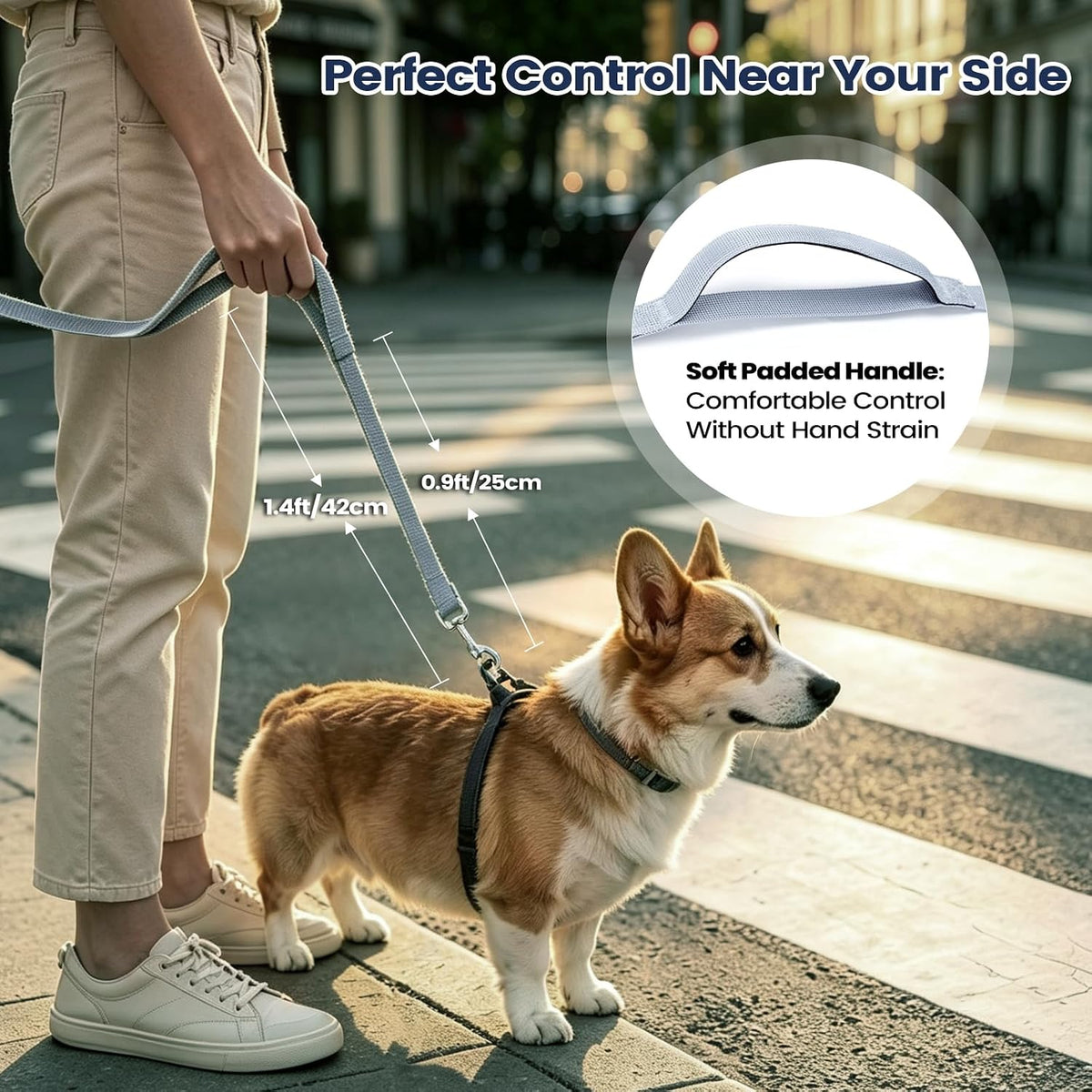 Hands Free Dog Leash, Crossbody Waist Dog Leash, Small Medium Dog Walking