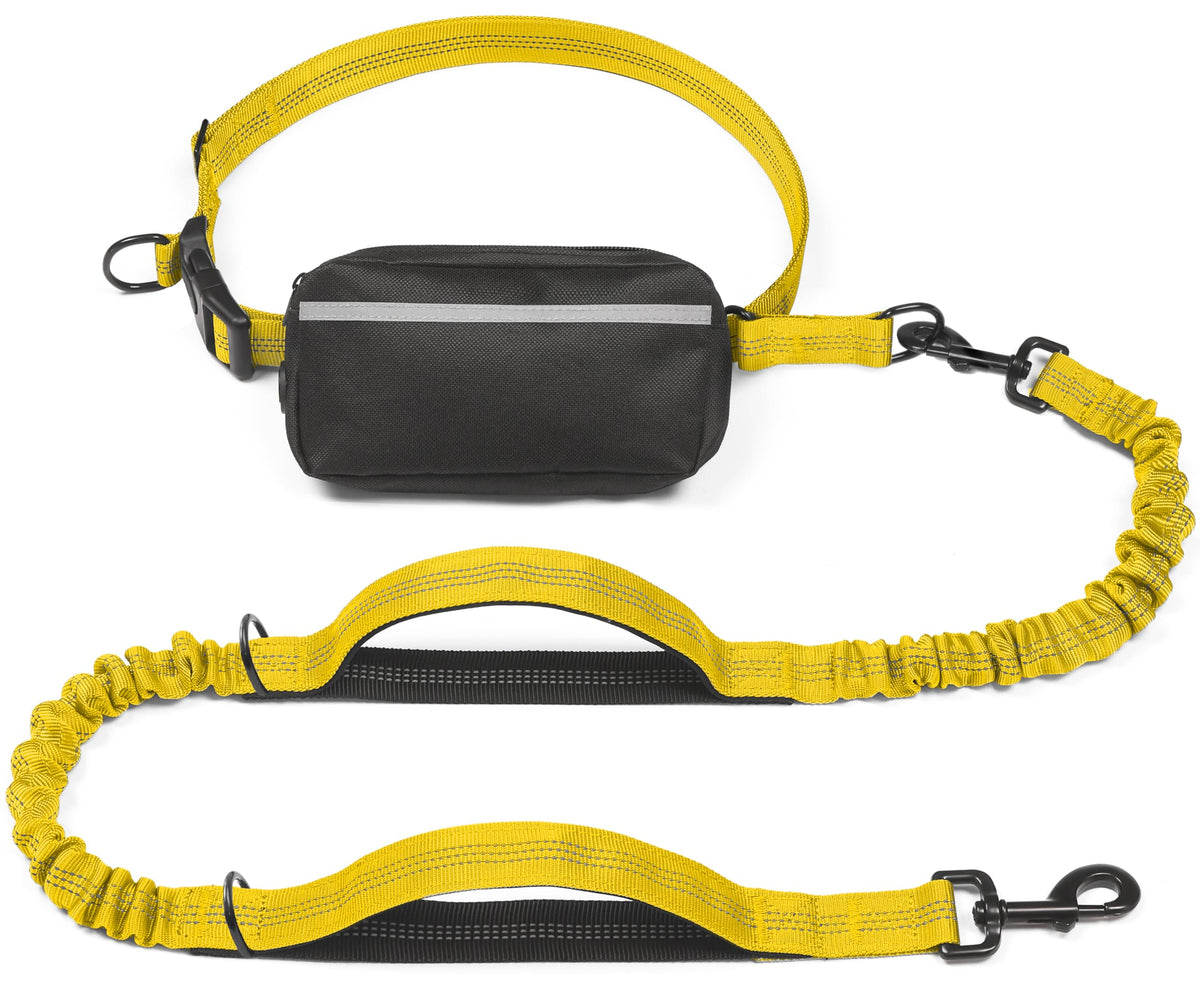 iYoShop Hands Free Dog Leash with Zipper Pouch, Large, Military Green