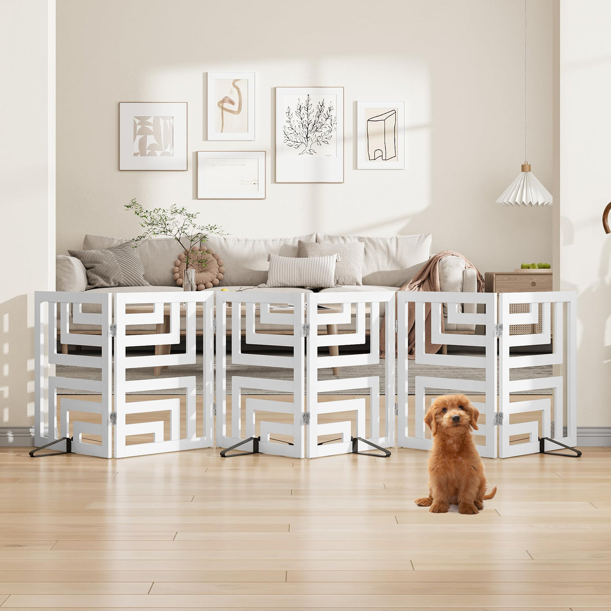 Dog Gate, Wooden Dog Gates for Doorways House and Stairs, Freestanding Pet Gate for Dogs, Puppy Fences Indoor