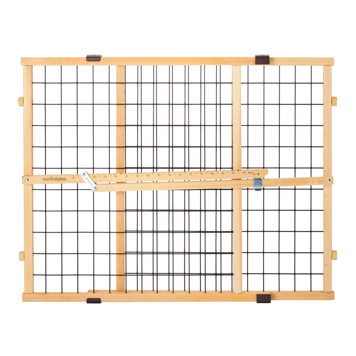 MYPET Wire Mesh Dog Gate: 29.5"-50" Wide, Pressure Mounted with No Tools; Expandable, Durable Pet Gates for Doors and Hallways, 31" Tall, Made with Sustainable Hardwood