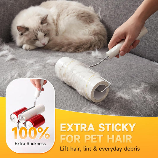 Large Lint Roller for Pet Hair, 6.3 Inch Wide, 500 Sheets