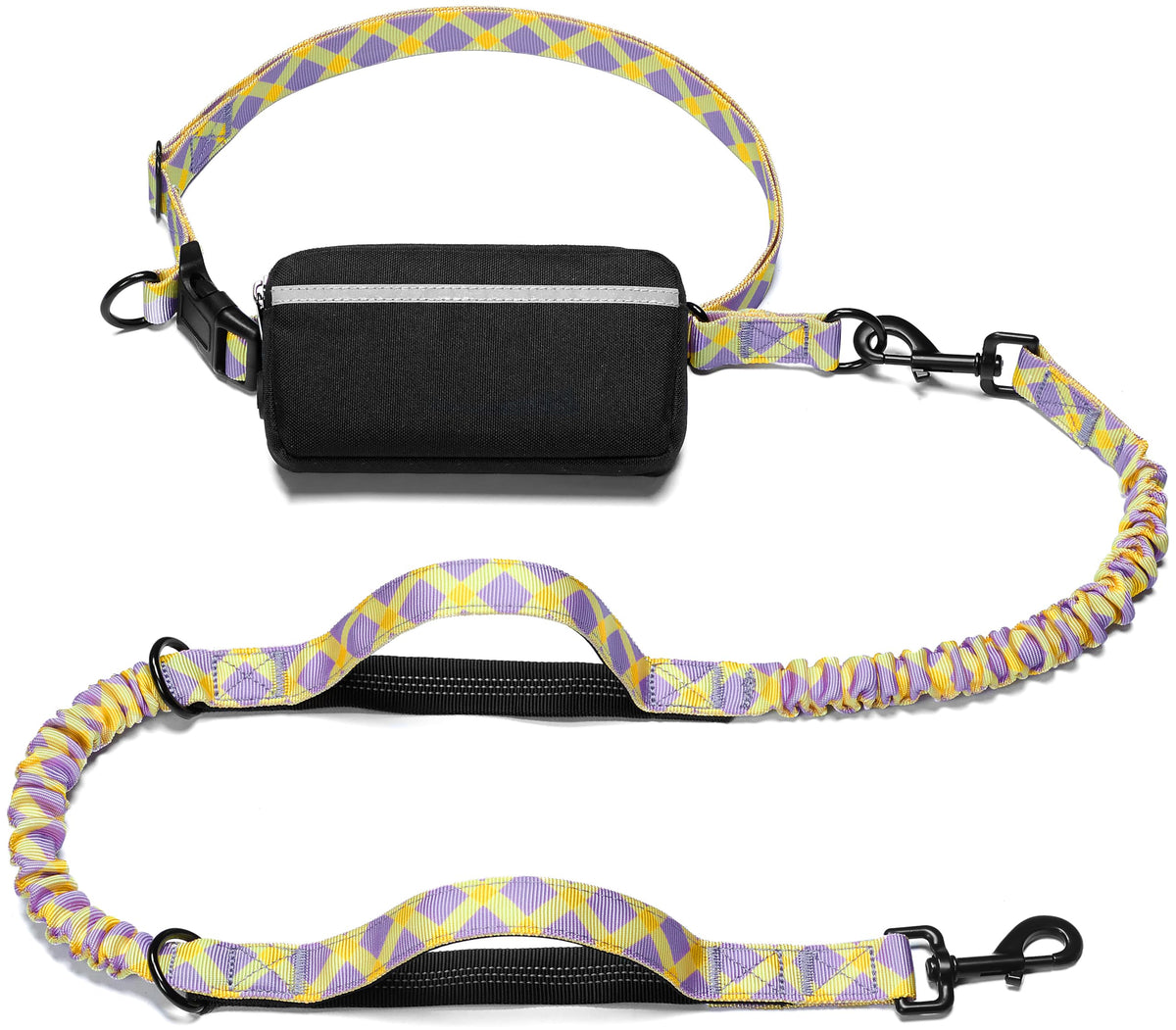 iYoShop Hands Free Dog Leash with Zipper Pouch, Large, Military Green