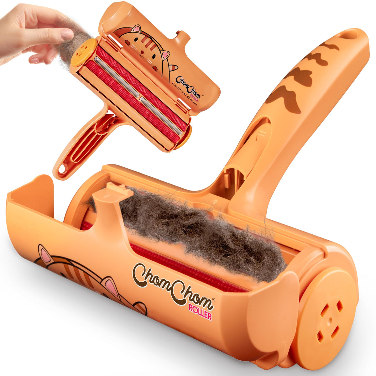 ChomChom Roller Pet Hair Remover – Original Size Reusable Lint Roller for Cat & Dog Hair on Furniture, Couch, Carpet, Car, Rugs & Bedding – Portable, Eco-Friendly (Dog)