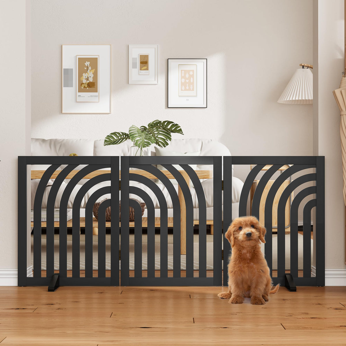 Dog Gate, Wooden Dog Gates for Doorways House and Stairs, Freestanding Pet Gate for Dogs, Puppy Fences Indoor