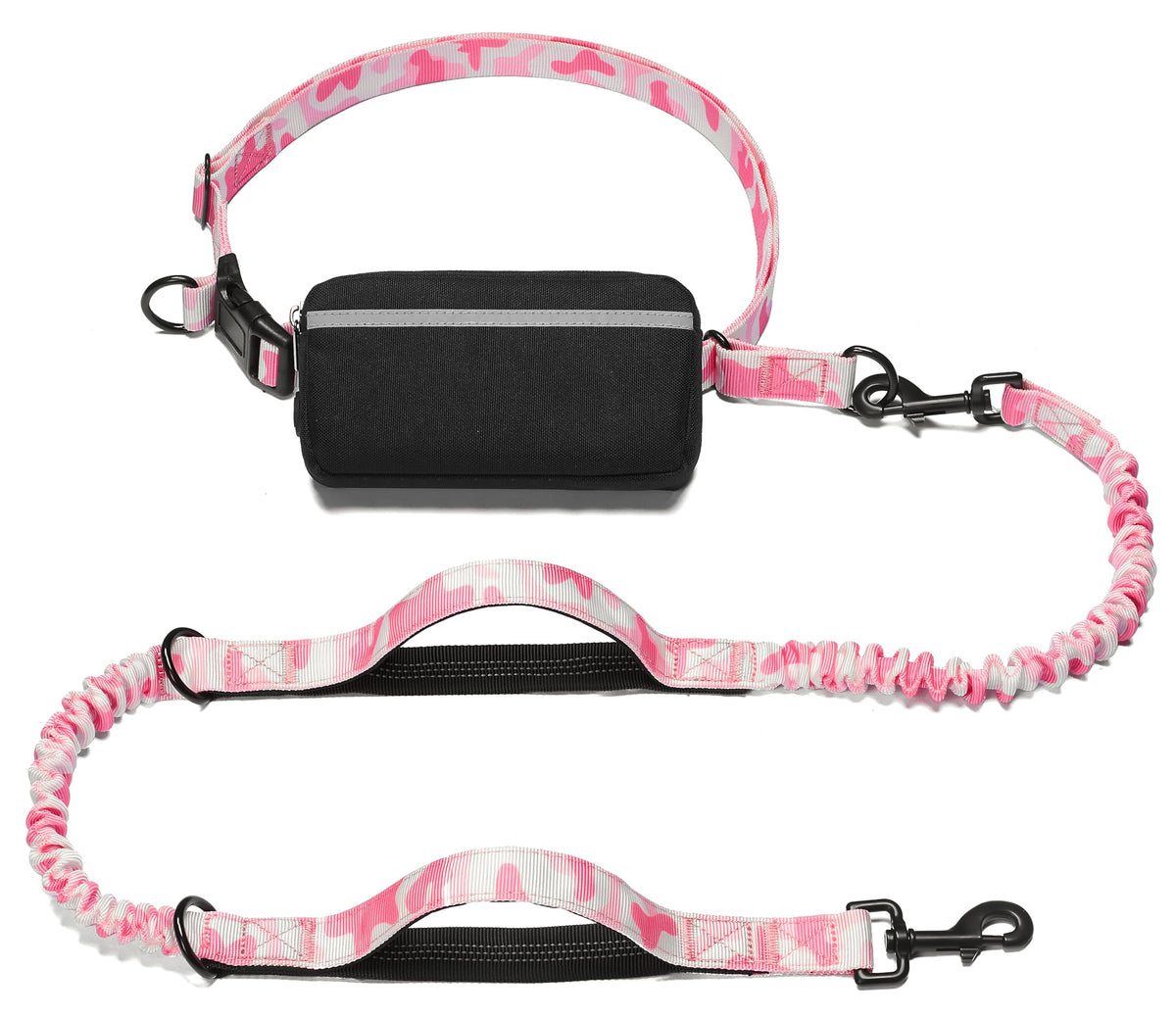 iYoShop Hands Free Dog Leash with Zipper Pouch, Large, Military Green