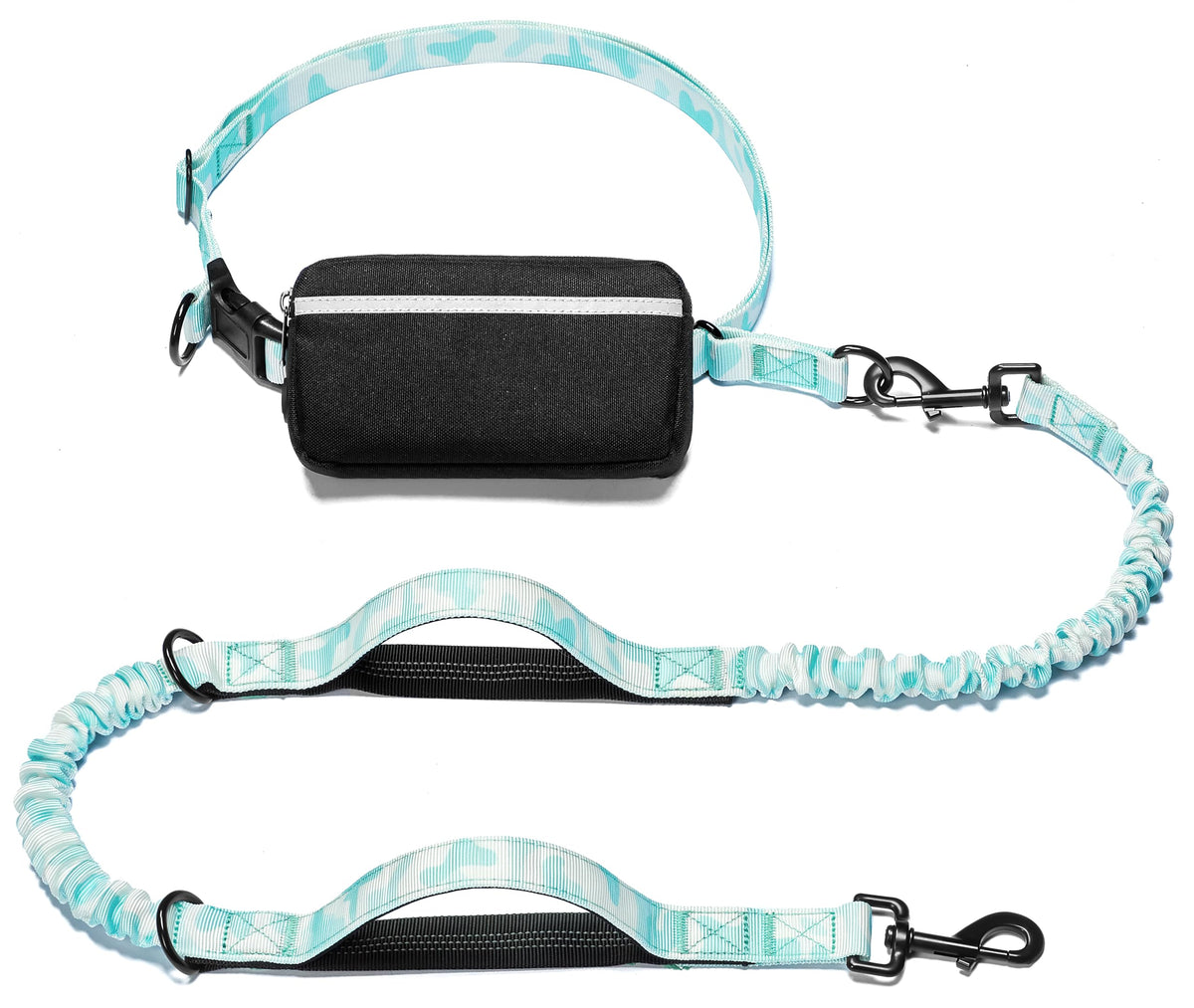 iYoShop Hands Free Dog Leash with Zipper Pouch, Large, Military Green