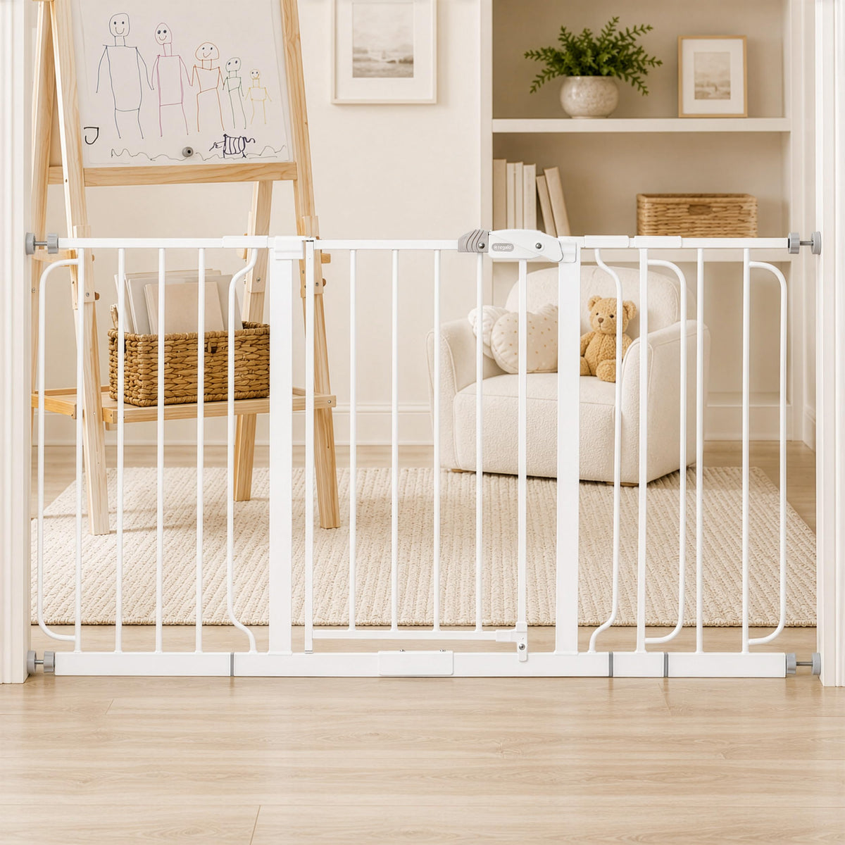 Regalo Safety 29"-49" Extra Wide Baby Gate, Bottom of Stairs & Doorways