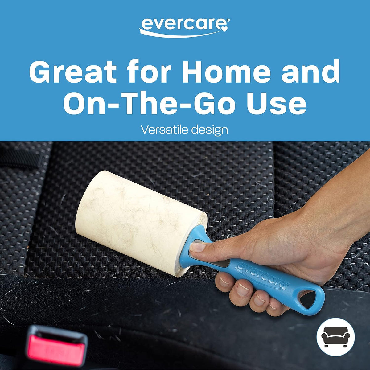 Evercare All Purpose Lint Brush, Value Pack - 5 Rollers (300 Sheets Total), Blue