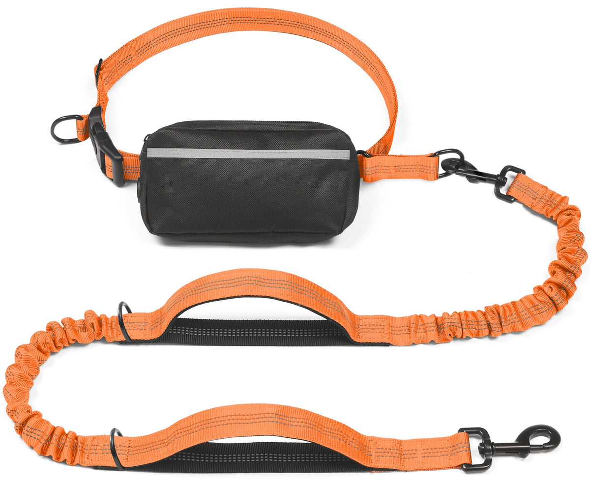 iYoShop Hands Free Dog Leash with Zipper Pouch, Large, Military Green