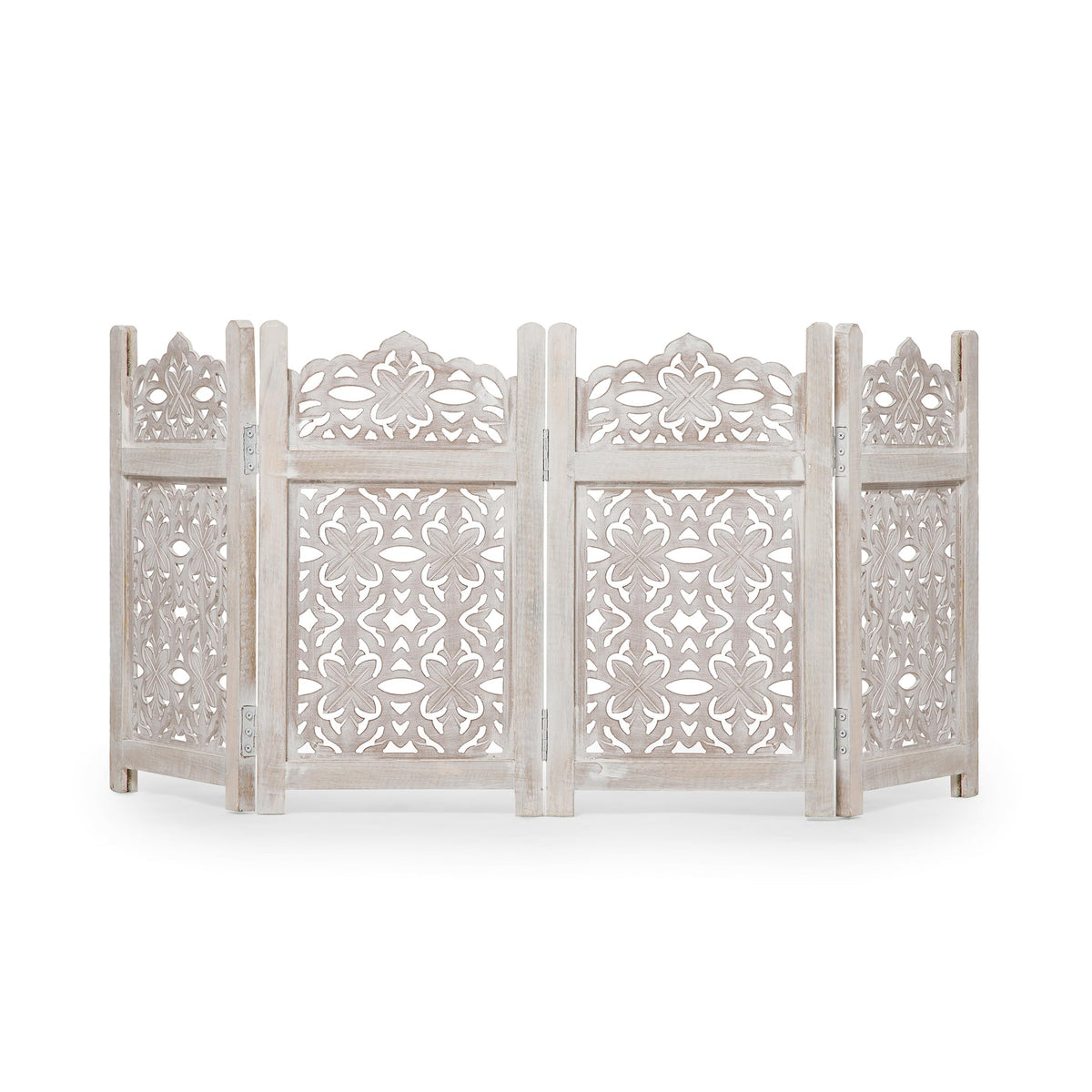 Homebia Wooden Pet Gate – Foldable 4 Panel Dog Barrier, Antique Burnt