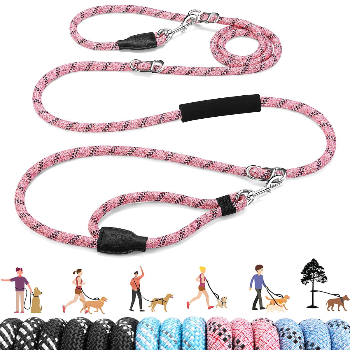 Lukovee Hands Free Dog Leash, 10FT Adjustable Waist-Lead & Shoulder Lead