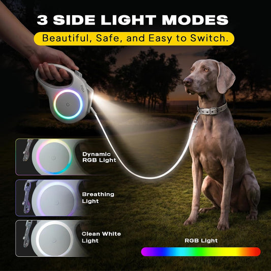 Fida Retractable Dog Leash with Light, 16 FT, Medium Large Dog Up to 88 lbs