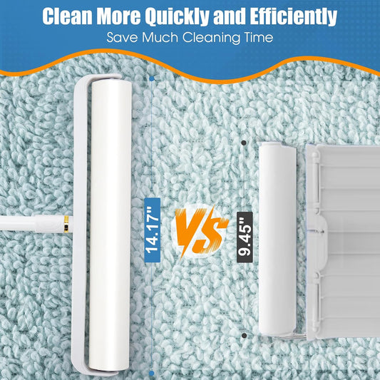 Dymoll 14.17" Large Lint Rollers for Pet Hair Extra Sticky, 360 Sheets Roller with Long Handle for Cleaning Carpets, Clothing, Couch, Furniture Wall Cleaner Mop Dust Remover