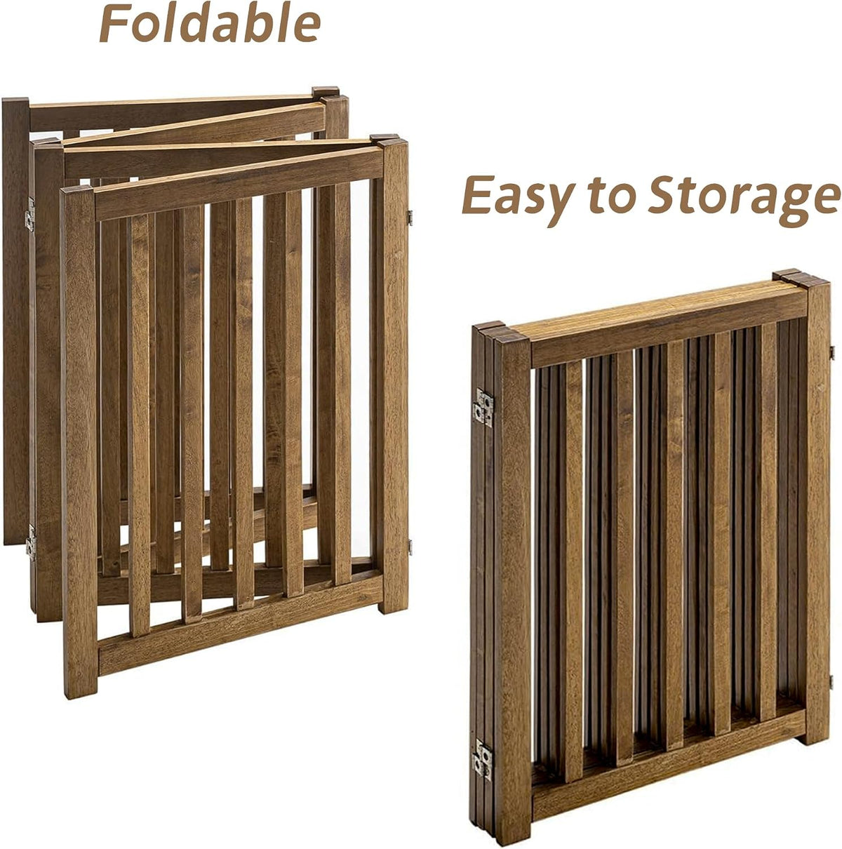 3-Panel Foldable Freestanding Wooden Dog Gate-Indoor Short Puppy Fence for Doorway