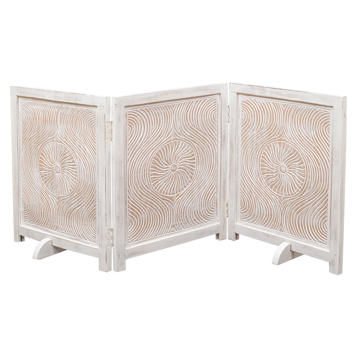 Freestanding Wood Pet Gate, 4-Panel, 56x28