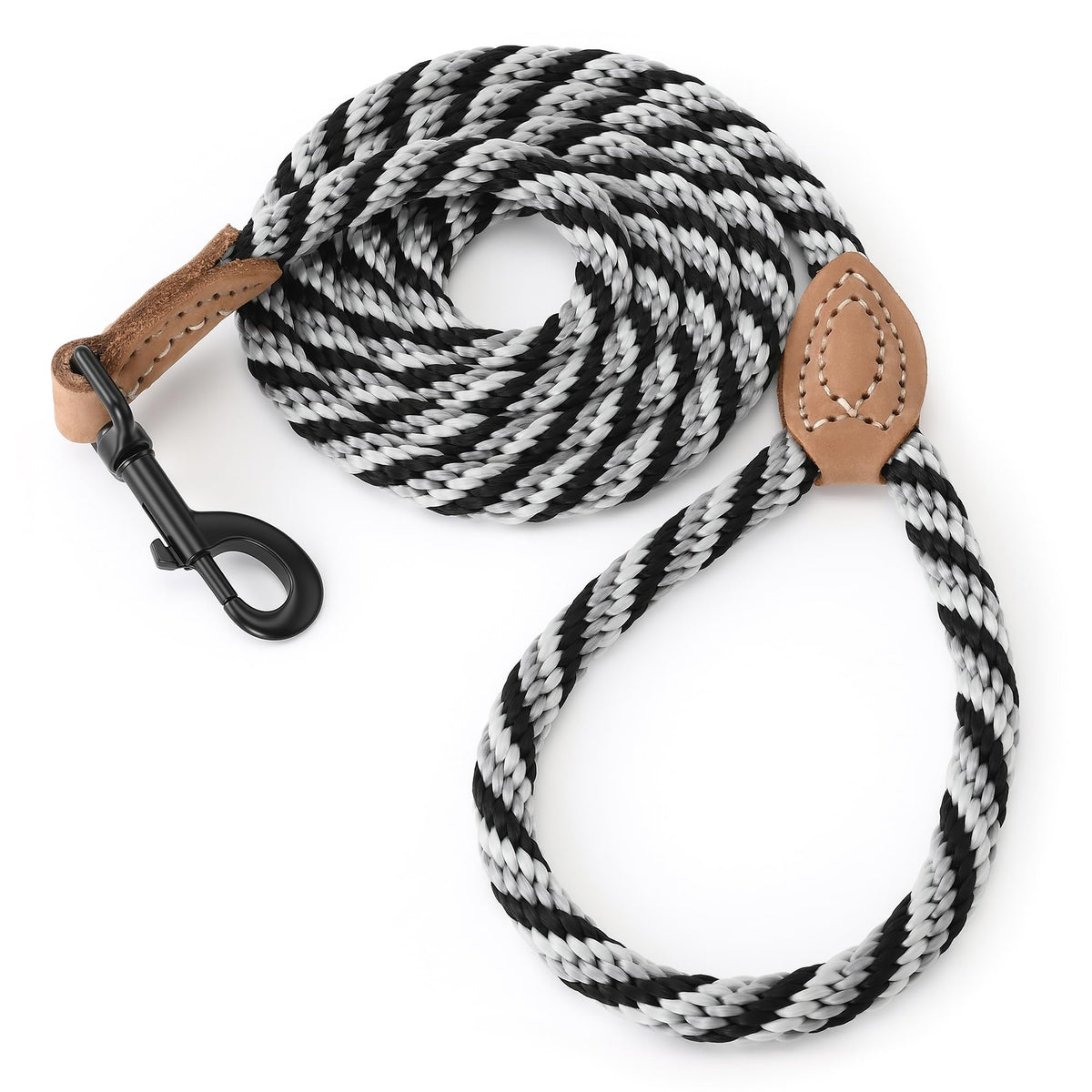 Mile High Life Dog Leash with Genuine Leather-Wrapped Ends, 4/5/6FT