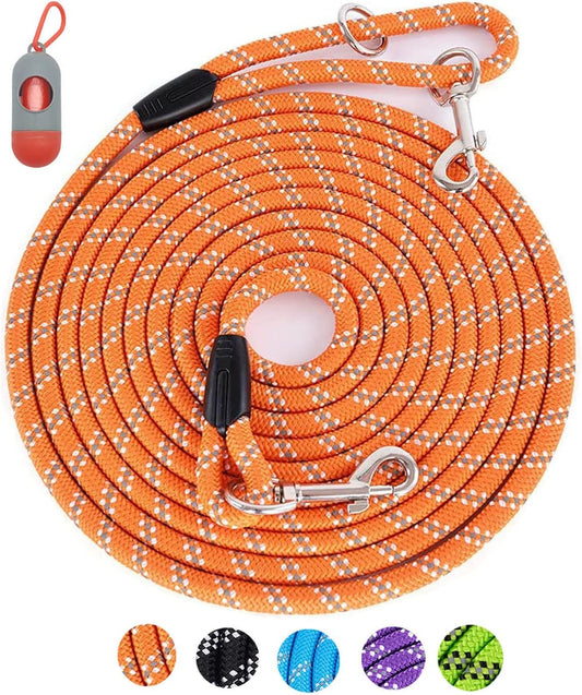 Long Dog Leash for Training 10FT/16FT/20FT/30FT/50FT/100FT, Reflective Tie Out, Heavy Duty Dog Lead for Large, Medium & Small Dogs - Outside Walking, Playing, Camping, Yard