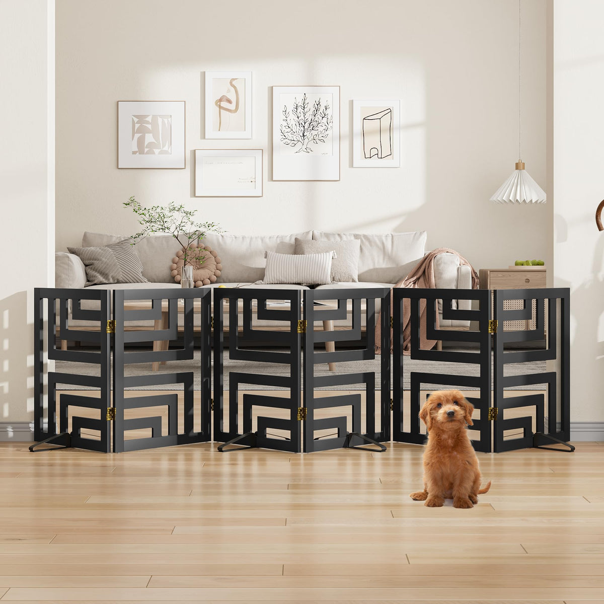 Dog Gate, Wooden Dog Gates for Doorways House and Stairs, Freestanding Pet Gate for Dogs, Puppy Fences Indoor