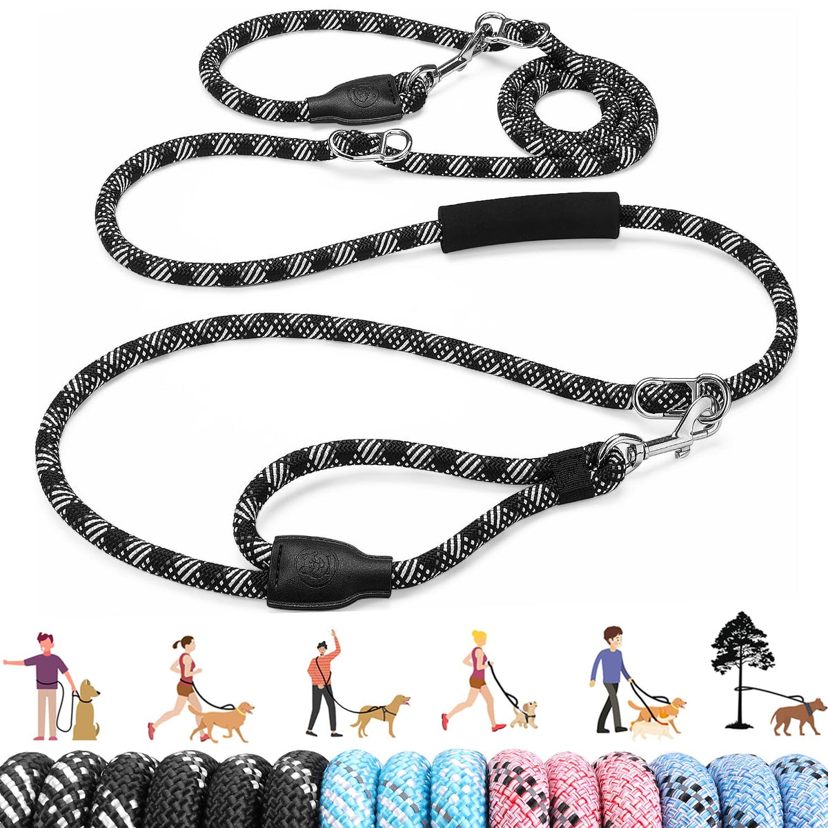 Lukovee Hands Free Dog Leash, 10FT Adjustable Waist-Lead & Shoulder Lead