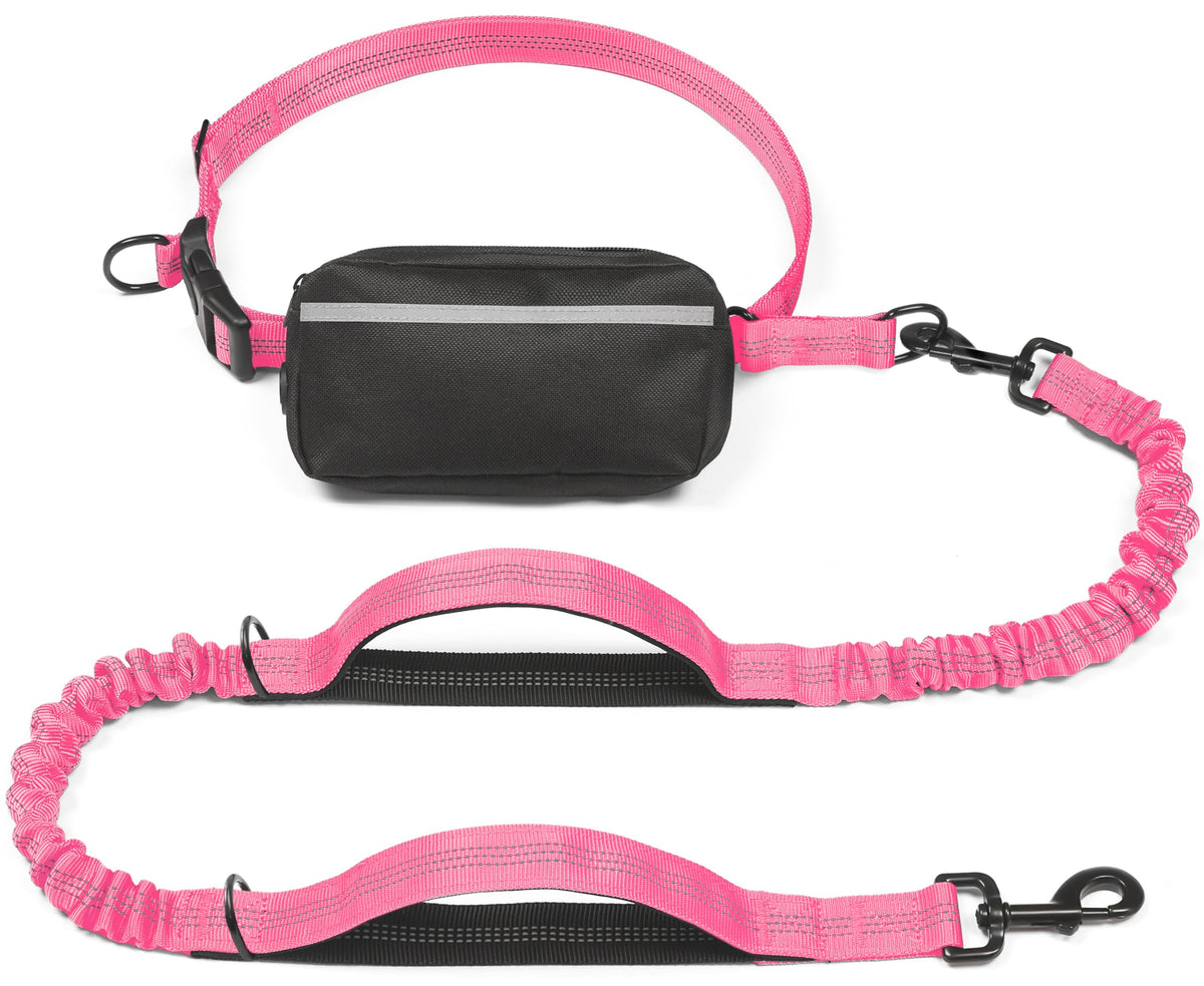 iYoShop Hands Free Dog Leash with Zipper Pouch, Large, Military Green