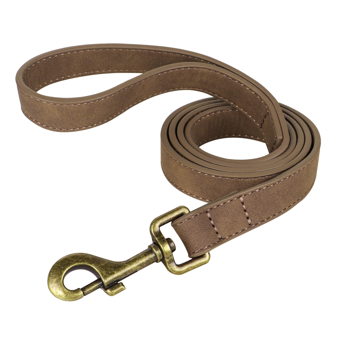 Didog PU Leather Dog Leash for Medium Large Dogs, 3/4in x 5ft, Pink