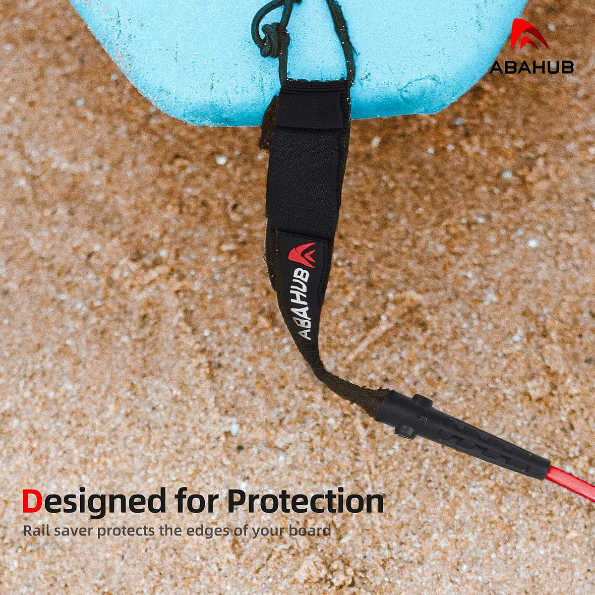 Abahub Surfboard Leash, 6/7/8/9/10 ft Straight Legrope Strap for Boards