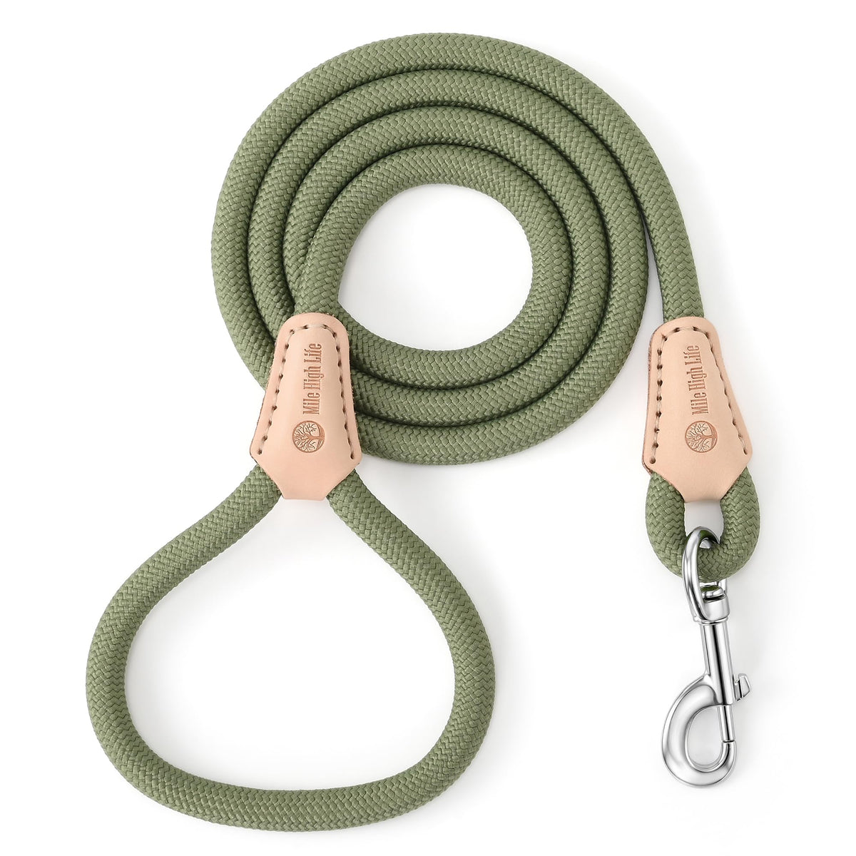 Mile High Life Dog Leash with Genuine Leather-Wrapped Ends, 4/5/6FT