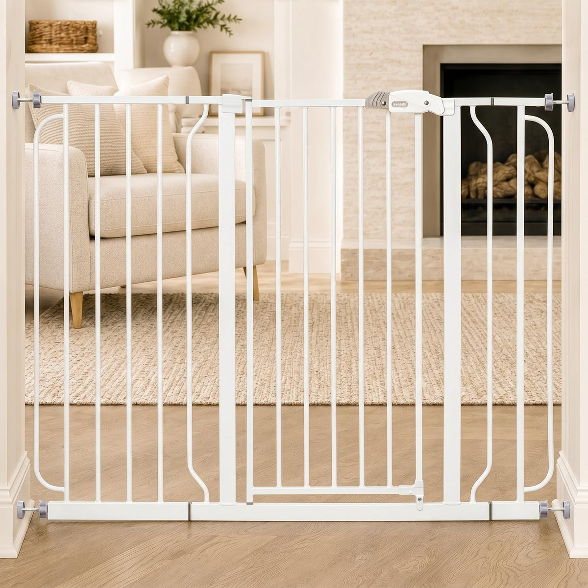 Regalo Safety 29"-49" Extra Wide Baby Gate, Bottom of Stairs & Doorways