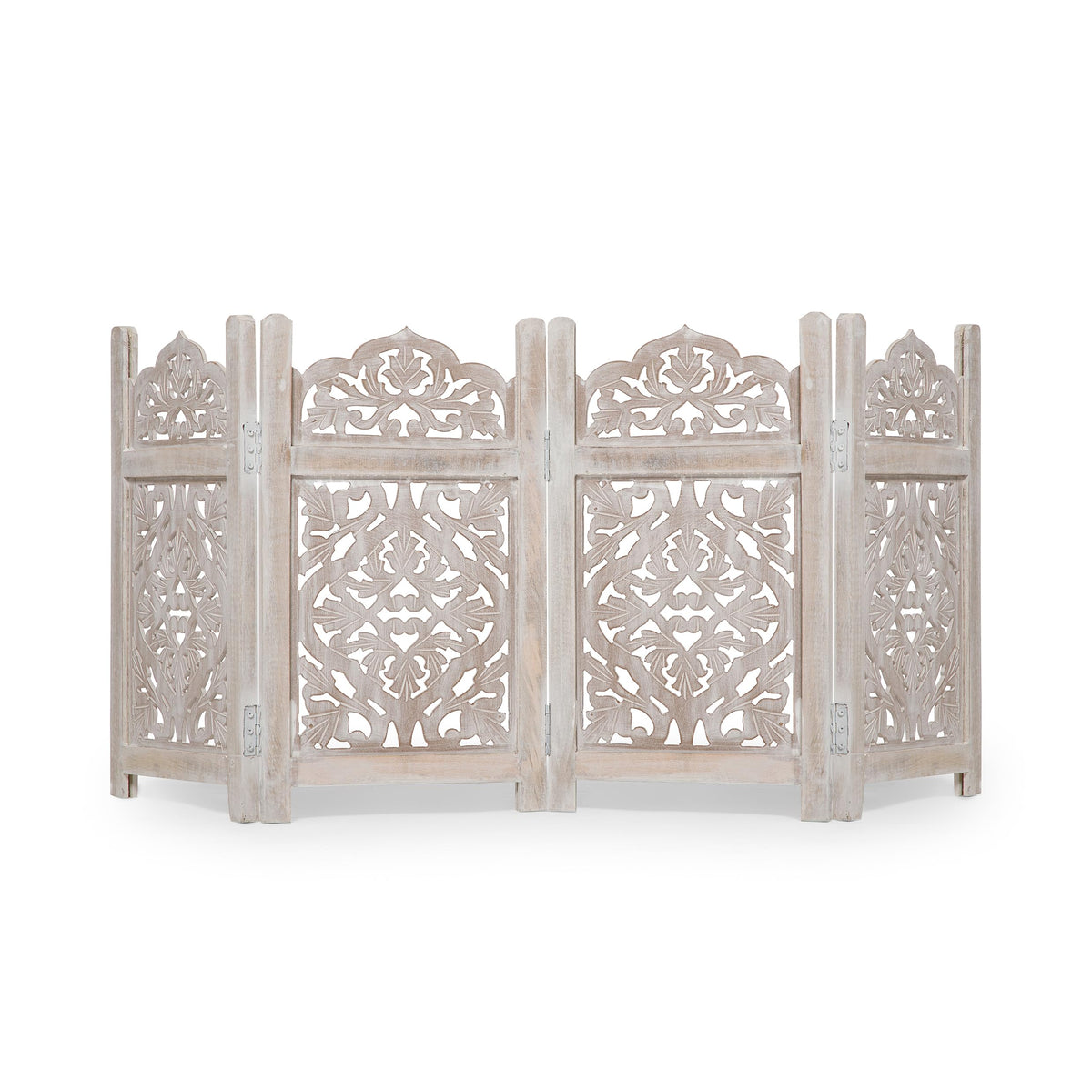 Homebia Wooden Pet Gate – Foldable 4 Panel Dog Barrier, Antique Burnt