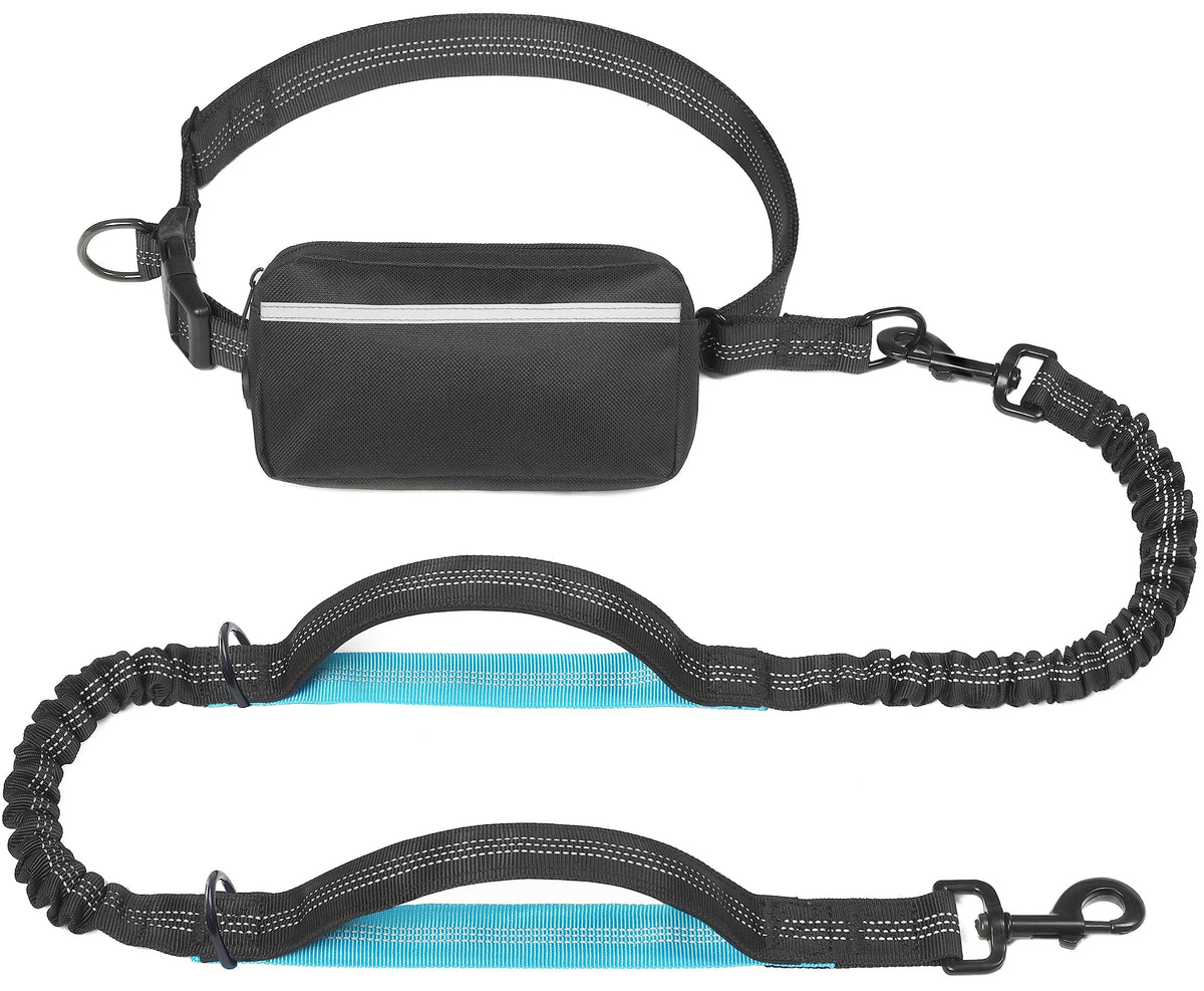 iYoShop Hands Free Dog Leash with Zipper Pouch, Large, Military Green