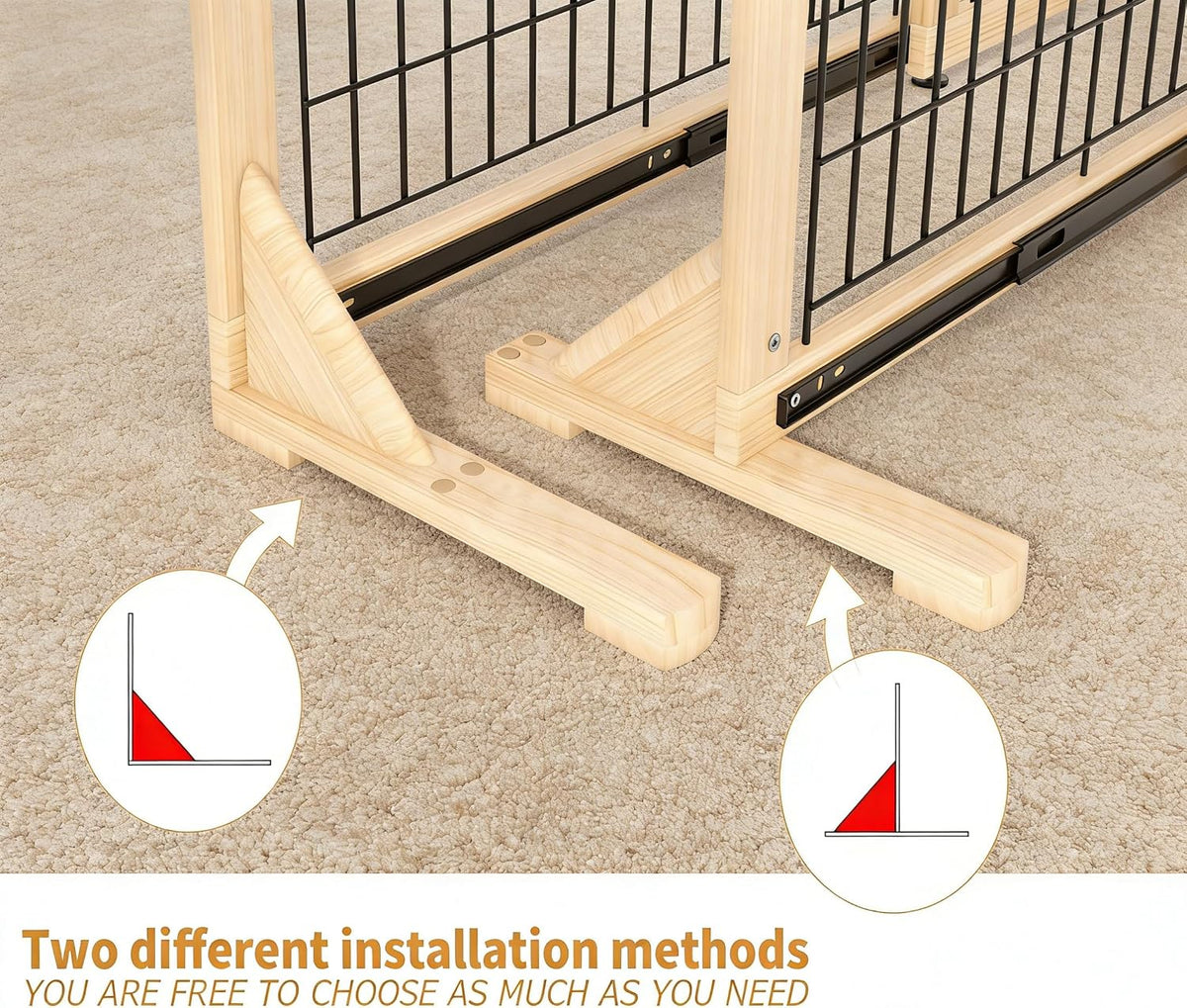 Freestanding Dog Gate Indoor,19.7" Height 23.6"–45.3" Width