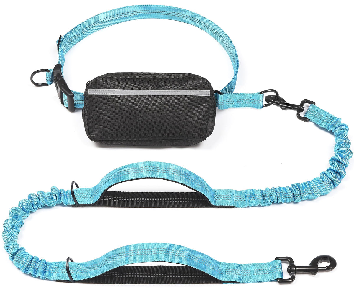 iYoShop Hands Free Dog Leash with Zipper Pouch, Large, Military Green