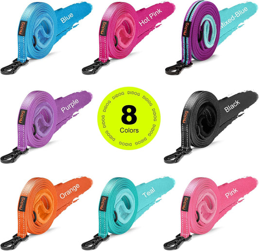 Didog 6FT Reflective Dog Leash for Small Medium Dogs, 5/8" Width, Hot Pink