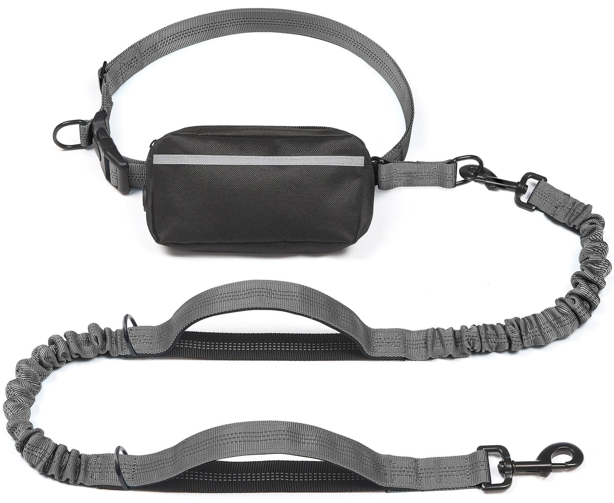 iYoShop Hands Free Dog Leash with Zipper Pouch, Large, Military Green