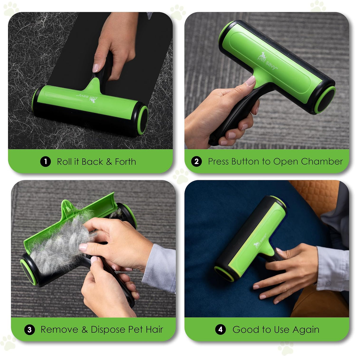 Pet Hair Roller - Compact and Lightweight Lint Roller for Pet Hair - Reusable Dog & Cat Hair Remover with Electrostatic Adsorption for Gentle and Efficient Cleaning