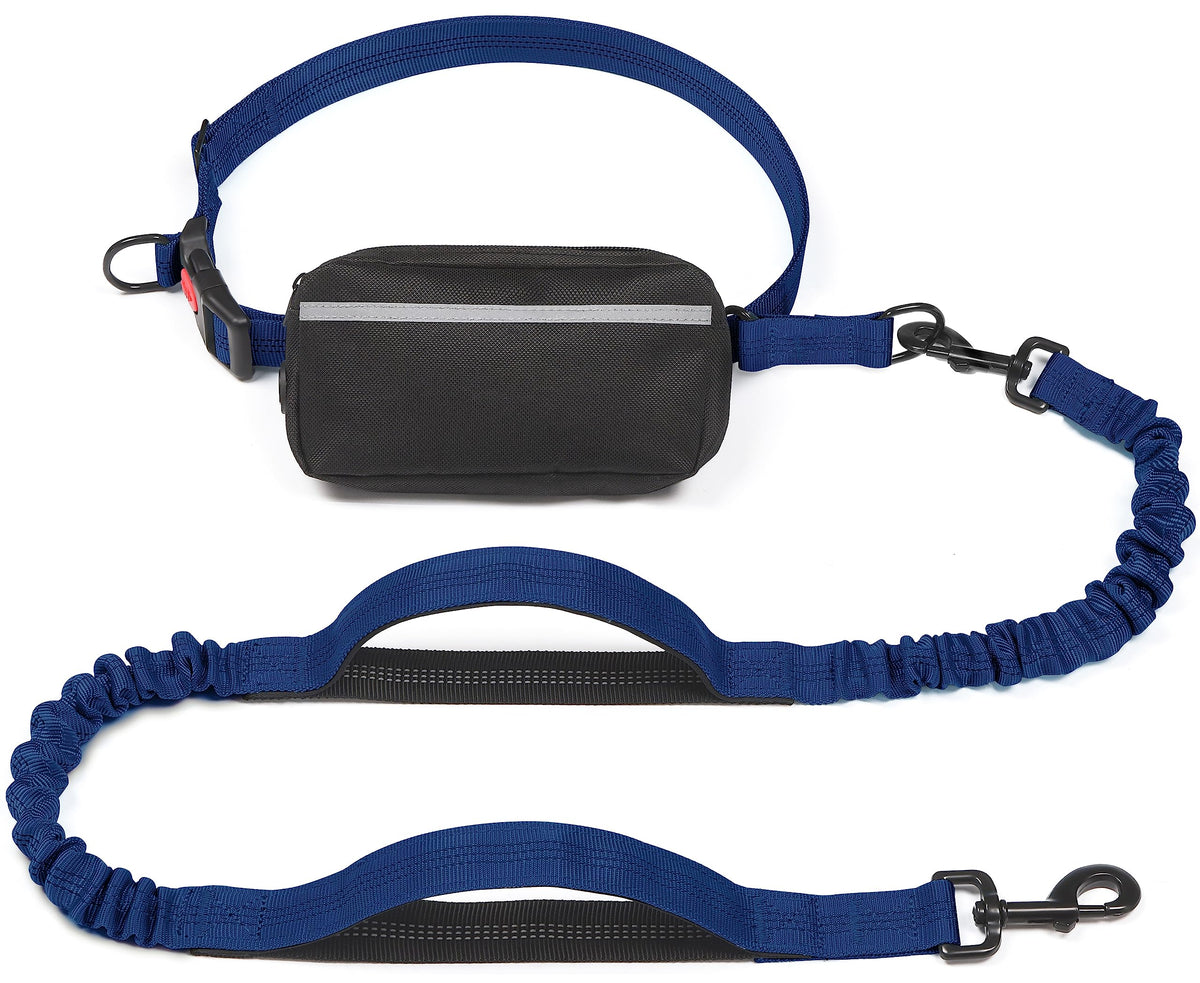iYoShop Hands Free Dog Leash with Zipper Pouch, Large, Military Green