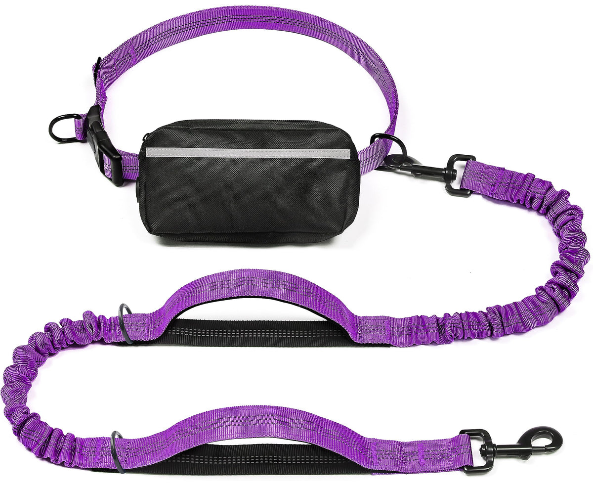 iYoShop Hands Free Dog Leash with Zipper Pouch, Large, Military Green